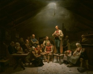 Preaching to a group of people